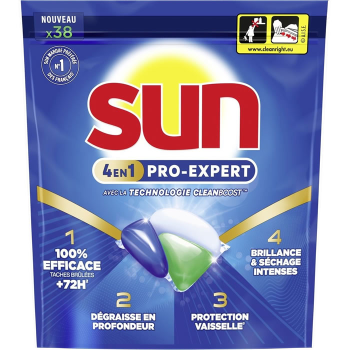 SUN Pro Expert Tablettes lave-vaisselle tout en 1 38 tablettes