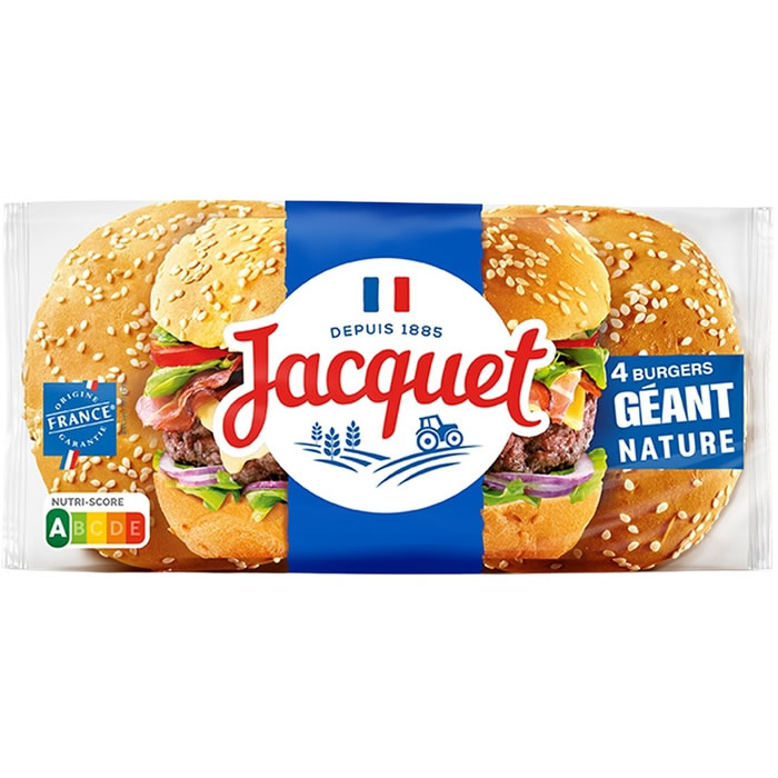 JACQUET – Pains hamburgers géants nature 330g