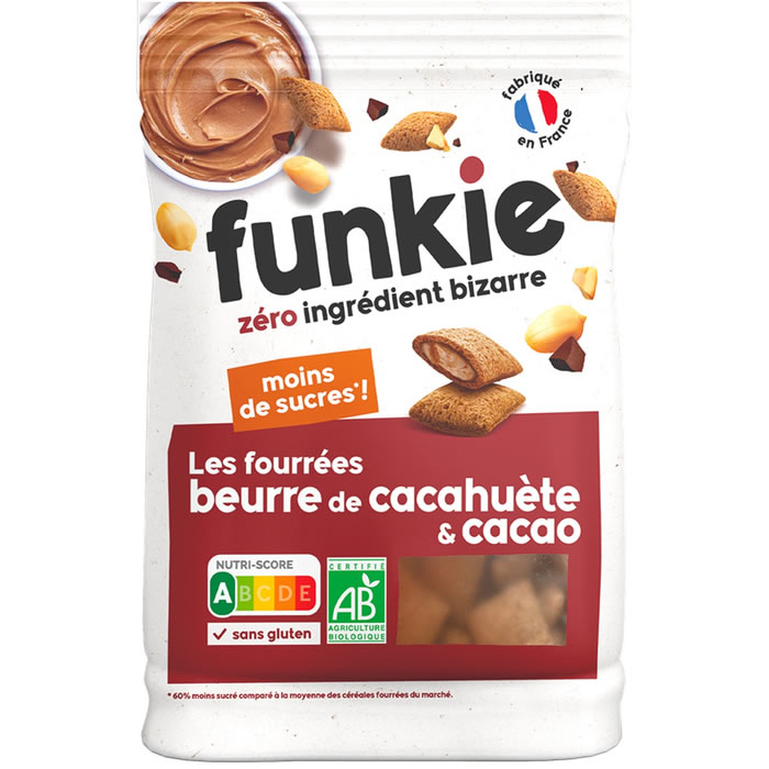 FUNKIE Les Fourrées – FUNKIE Les Fourrées – Céréales fourrées au cacao et à la noisette bio 250 g 250 g