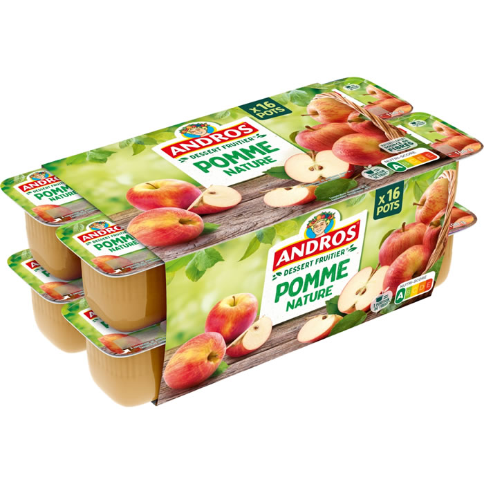 ANDROS – Dessert pomme nature 16 x 100g