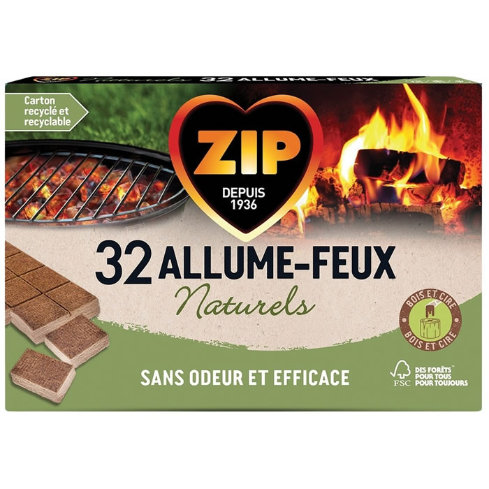 ZIP Allume-feux blocs naturel sans odeur