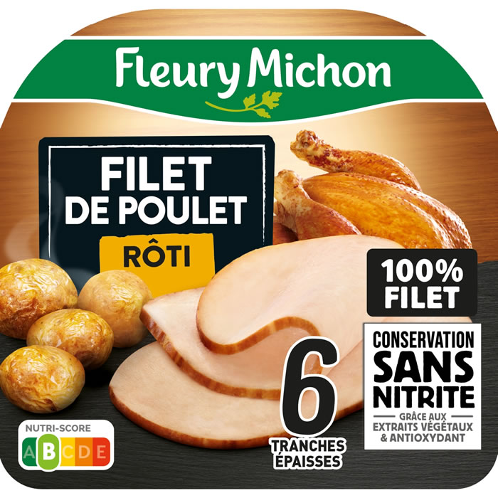 FLEURY MICHON – Filets de poulet rôti sans nitrite (165 g)