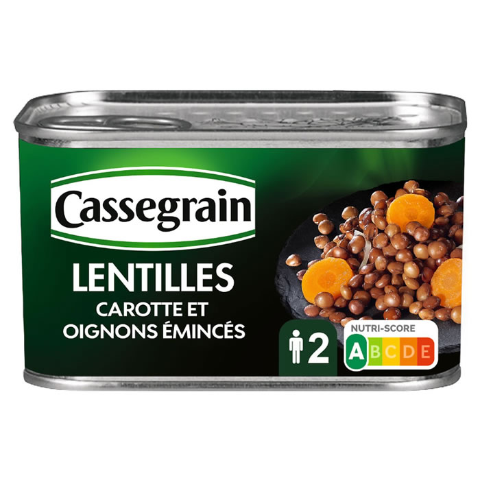 CASSEGRAIN – Lentilles cuisinées aux oignons et carottes 265 g