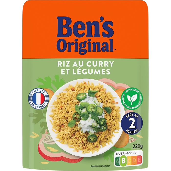 BEN’S ORIGINAL – Riz au curry et légumes micro-ondes 220g