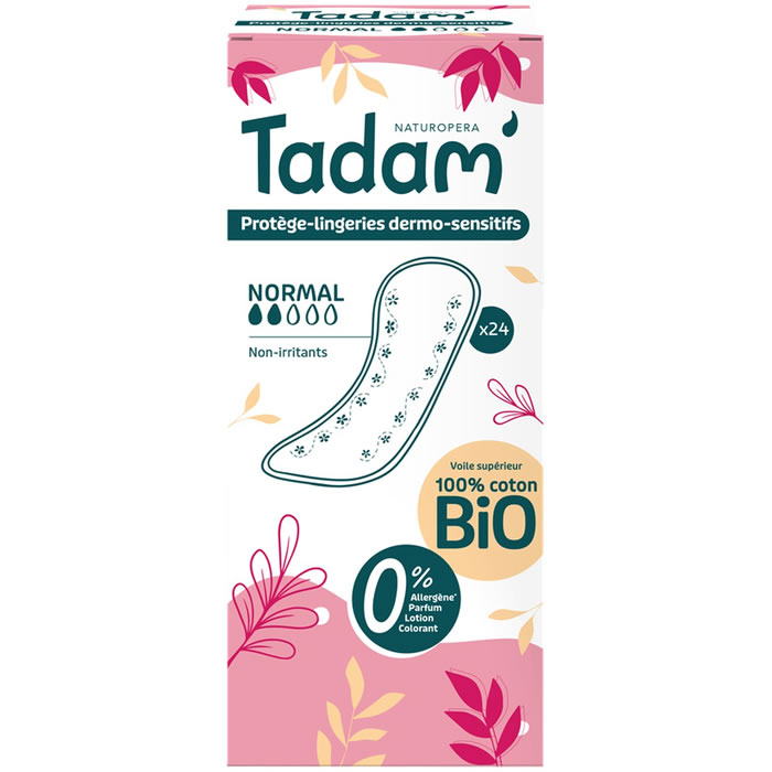TADAM Dermo-Sensitives Protège-slips coton bio normal x24