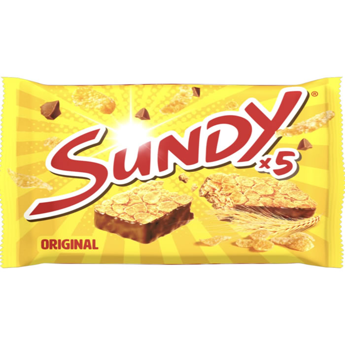 SUNDY – Barres céréalières au chocolat et pétales de maïs 5 x 36 g