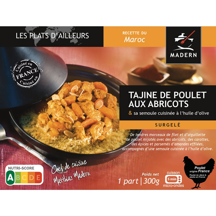 MADERN – Semoule et tajine de poulet aux abricots micro-ondes 300g