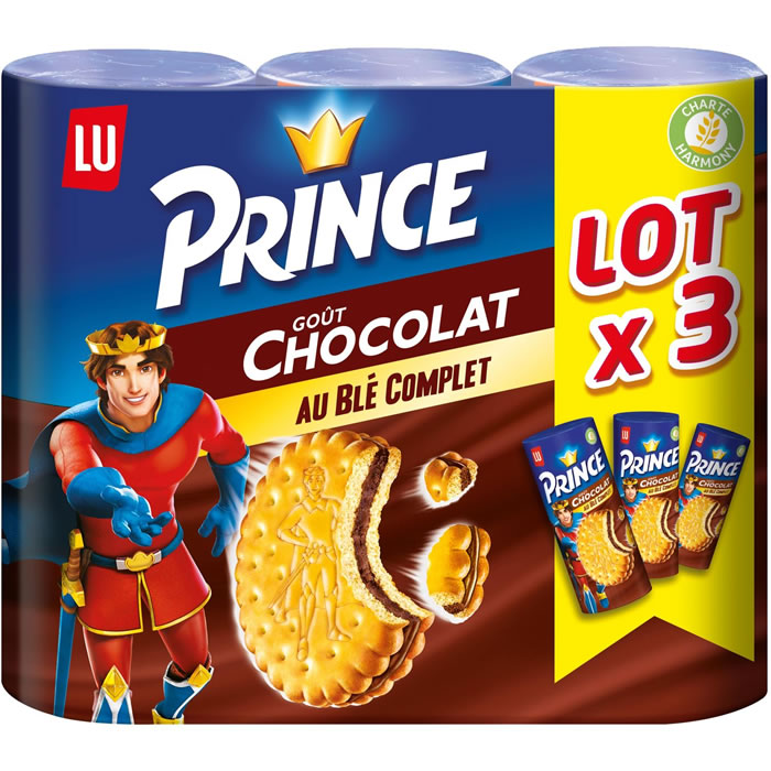 Biscuits fourrés au chocolat au lait PRINCE 3x300g