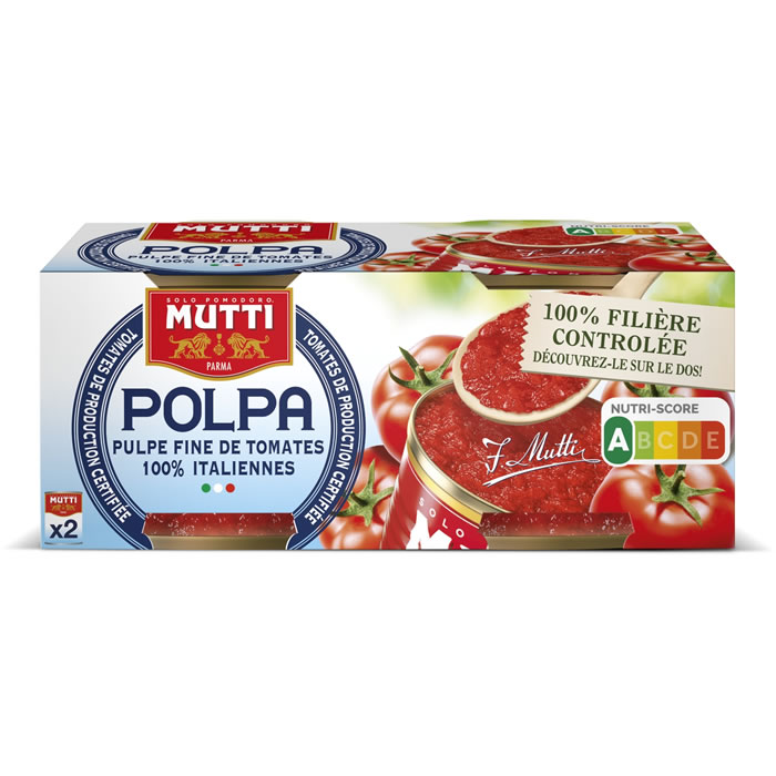 MUTTI – Pulpe de tomates, concassées fines – 2 x 210g