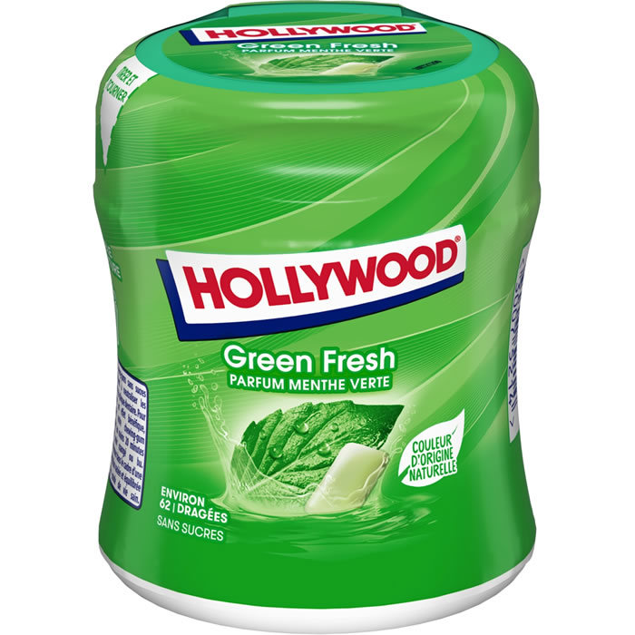 HOLLYWOOD Green Fresh Chewing-gum menthe verte 87g