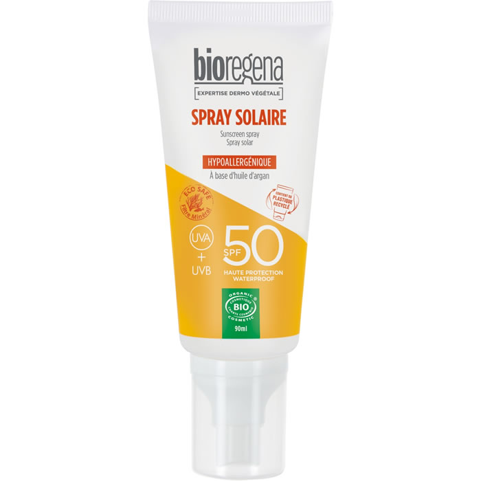 BIOREGENA – Spray protection solaire SPF50 hypoallergénique bio 90 ml