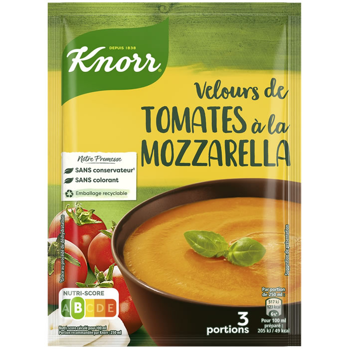 KNORR – Soupe velours instantanée à la tomate et mozzarella 96 g