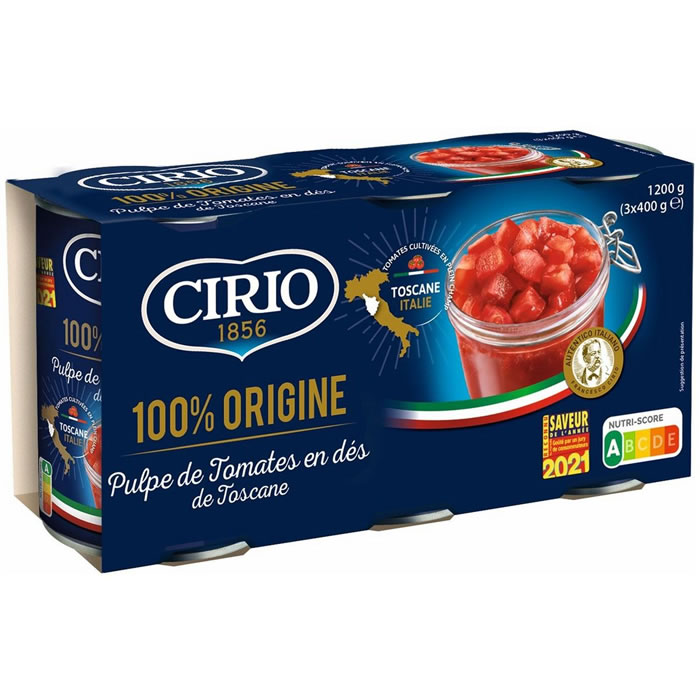 CIRIO – Pulpe de tomates en dés 3x400g